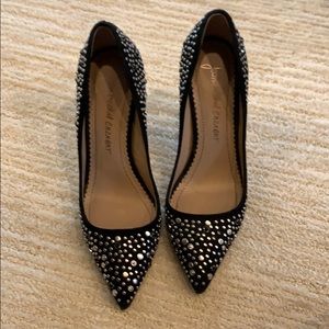 Super comfortable black studded pump